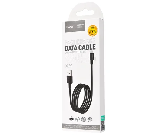Дата кабель Hoco X29 Superior Style Lightning Cable 2A (1m) Чорний