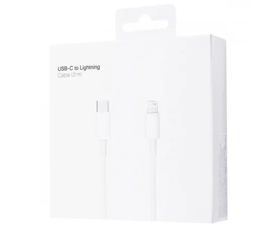 Дата кабель Foxconn для Apple iPhone Type-C to Lightning  (AAA grade) (2m) (box, no logo) Белый