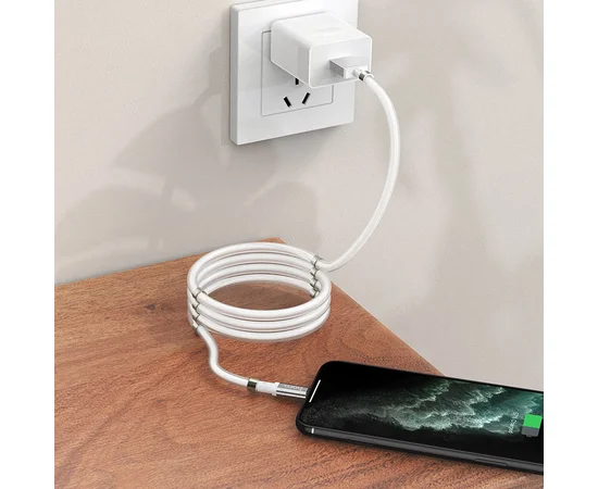 Дата кабель Hoco U91 "Magic magnetic" Lightning (1М) Белый