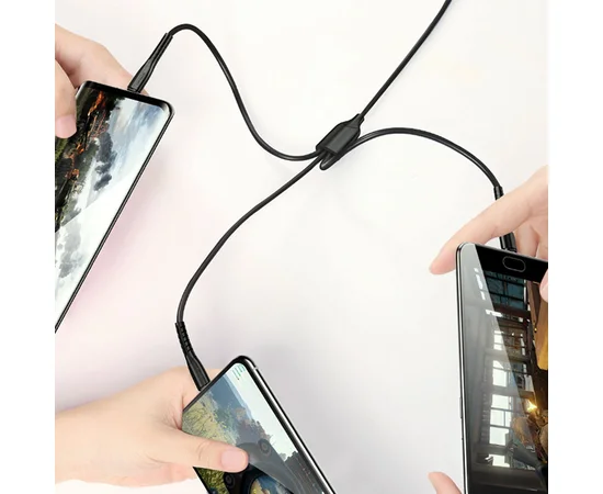 Дата кабель Usams US-SJ367 U35 3in1 USB to Combo 2A (1m) Черный