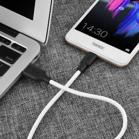 Дата кабель Hoco X21 Plus Silicone MicroUSB Cable (1m) Черный / Белый