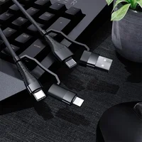 Дата кабель Borofone BU28 Multi-energy 4in1 Type-C/USB - Type-C/Lightning (1.2m) Черный