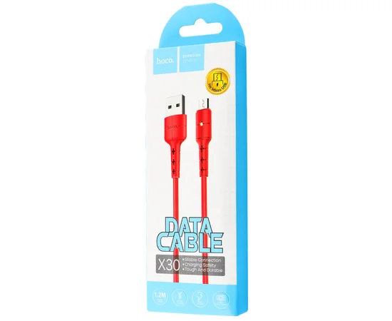 Дата кабель Hoco X30 Star Micro USB Cable 2A (1.2m) Красный
