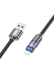 Дата кабель Hoco U122 Lantern Transparent Discovery Edition USB to Lightning Black