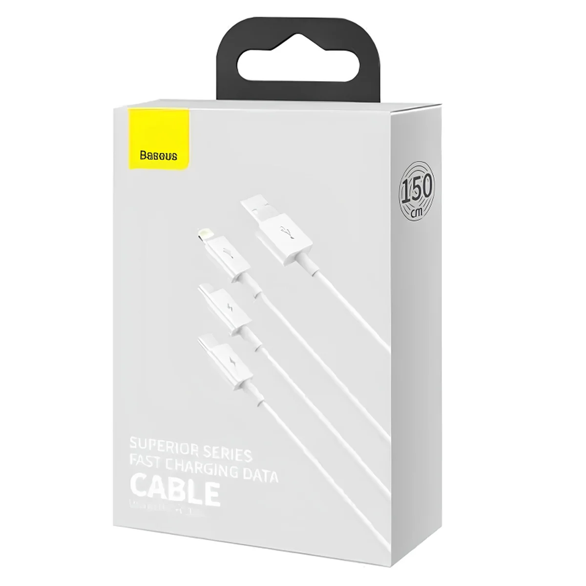 Дата кабель Baseus Superior Series USB to MicroUSB-Lightning-Type-C 3.5A (1.5m) (CAMLTYS) Stellar White