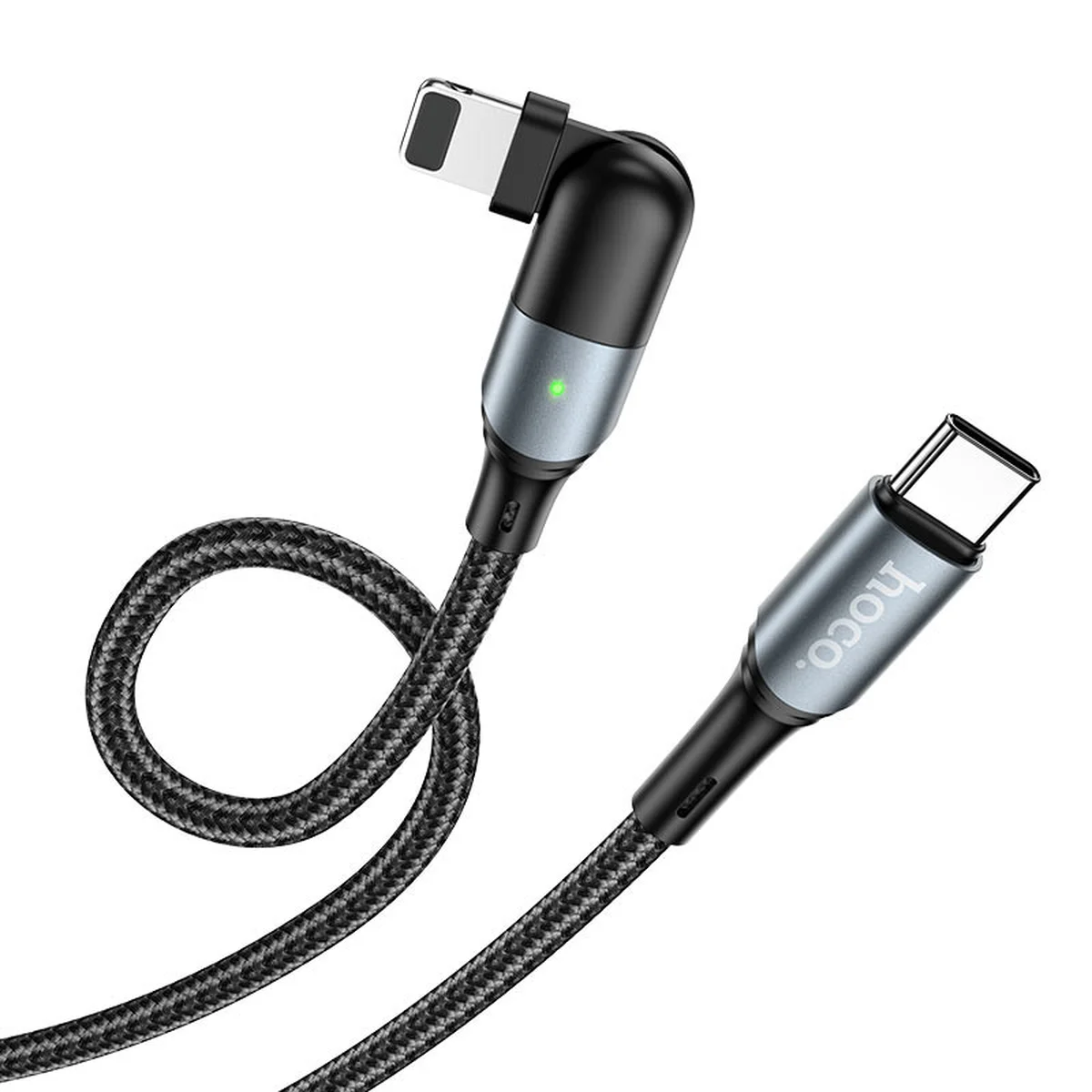Дата кабель Hoco U100 "Orbit PD" Type-C to Lightning (1.2 m) Чорний