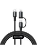 Дата кабель Baseus Twins 2in1 cable Type-C to Type-C 60W (20V/3A) + Lightning 18W (9V/2A) (1m) Черный
