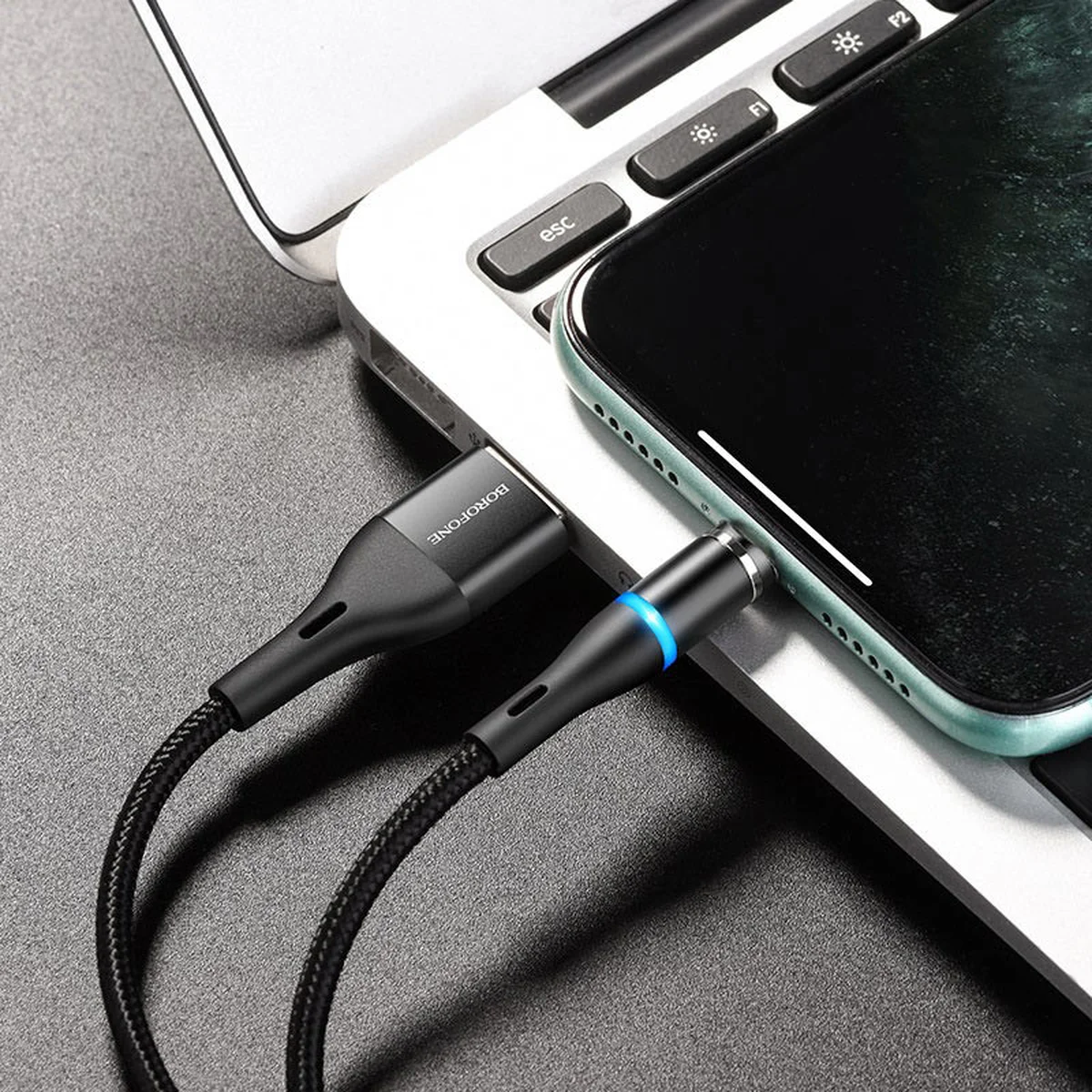 Дата кабель Borofone BU16 Skill magnetic USB to Lightning (1.2m) Черный
