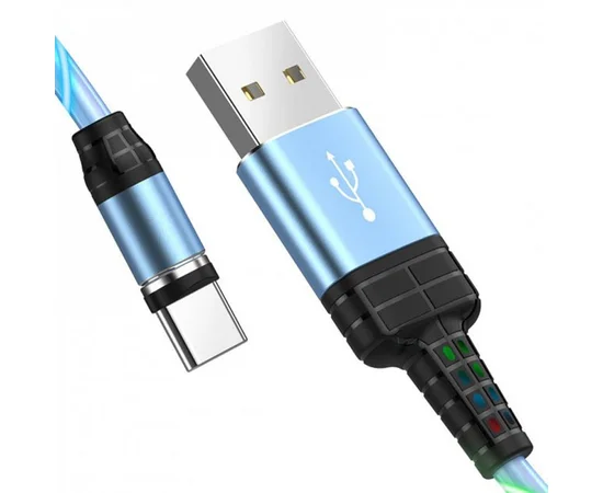 Дата кабель Hoco U90 "Ingenious streamer" Type-C (1m) Голубой