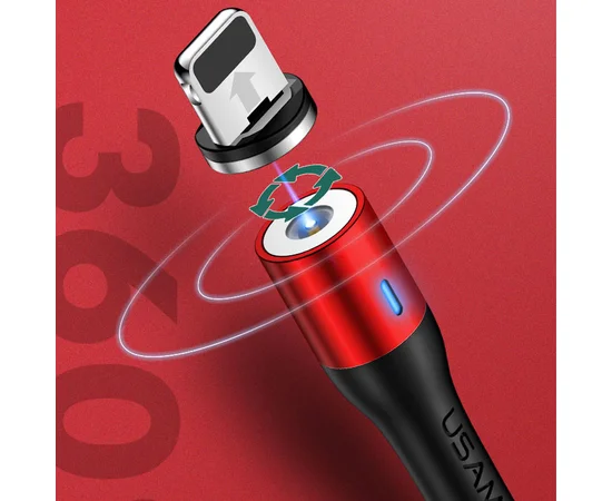 Дата кабель USAMS US-SJ333 U29 Magnetic USB to Lightning (1m) Красный