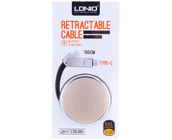 Переходник LDNIO LC90C OTG USB to MicroUsb / Type-C (Combo) 1m Черно - золотой