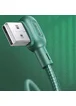 Дата кабель USAMS US-SJ455 U57 Lightning Dual Right-angle Cable With Colorful Light (1.2m) Зеленый