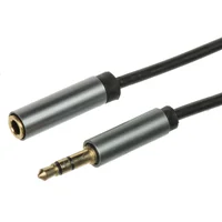 AUX удлинитель металл 2 pin 3м Черно - серый