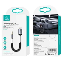 Bluetooth ресивер USAMS US-SJ504 Aluminum Alloy Car Wireless Audio Receiver BT 5.0 Серебряный / Красный