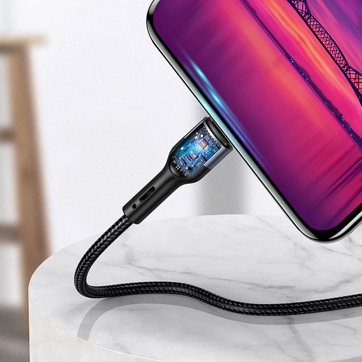 Дата кабель Usams US-SJ450 U55 Aluminum Alloy Braided USB to MicroUSB (1m) Black