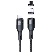 Дата кабель Usams US-SJ495 U66 Magnetic Type-C to Lightning 20W + Type-C 60W (1.2m) Черный