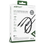 Дата кабель Acefast C22-02 2in1 Type-C to Type-C/Type-C 100W (1.2m) Black