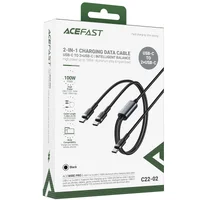 Дата кабель Acefast C22-02 2in1 Type-C to Type-C/Type-C 100W (1.2m) Black
