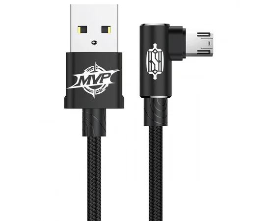Дата кабель Baseus MVP Elbow Micro-USB Cable 2.4A (1m) (CAMMVP) Black