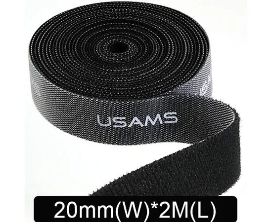 Стяжка-липучка для кабелей Usams US-ZB060 20mm * 2m Черный