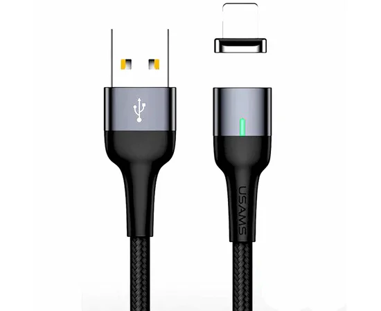 Дата кабель USAMS US-SJ326 U28 Magnetic USB to Lightning (1m) (2.4A) Черный