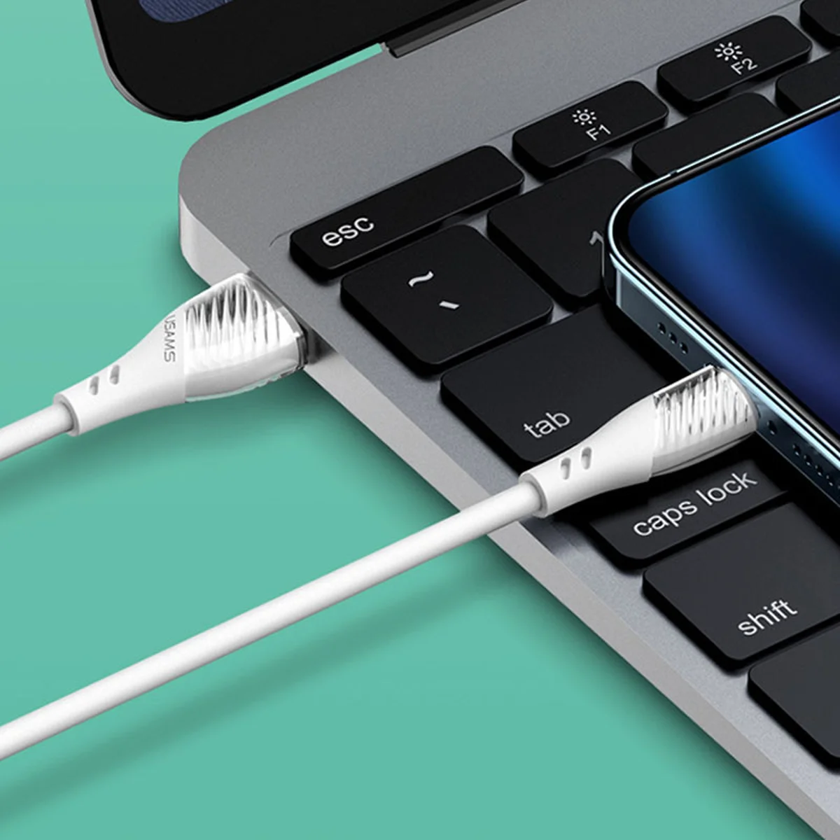 Дата кабель Usams US-SJ493 U65 Liquid Silicone USB to Lightning 3A 1m Білий