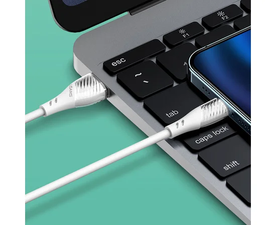 Дата кабель Usams US-SJ493 U65 Liquid Silicone USB to Lightning 3A 1m Белый
