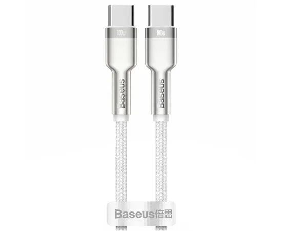 Дата кабель Baseus Cafule Series Metal Type-C to Type-C 100W (1m) Білий