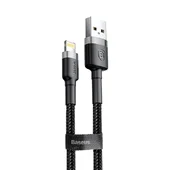Дата кабель Baseus Cafule Lightning Cable 1.5A (2m) Сірий / Чорний