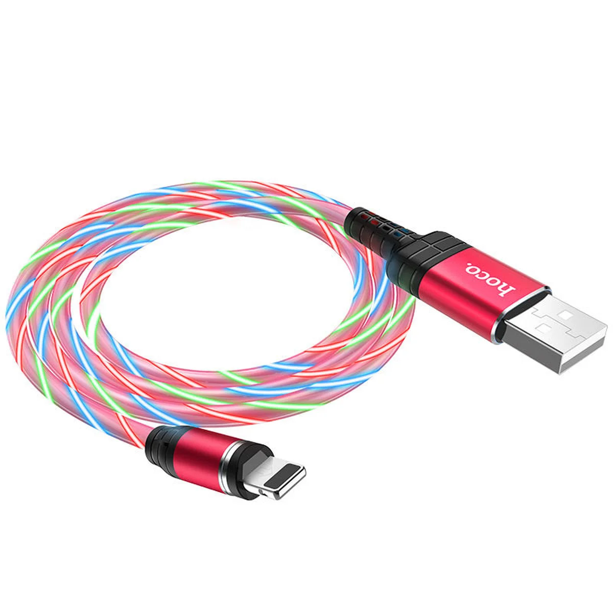 Дата кабель Hoco U90 "Ingenious streamer" Lightning (1m) Червоний