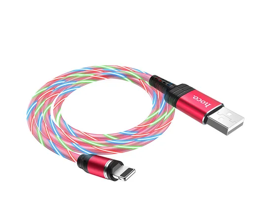 Дата кабель Hoco U90 "Ingenious streamer" Lightning (1m) Красный