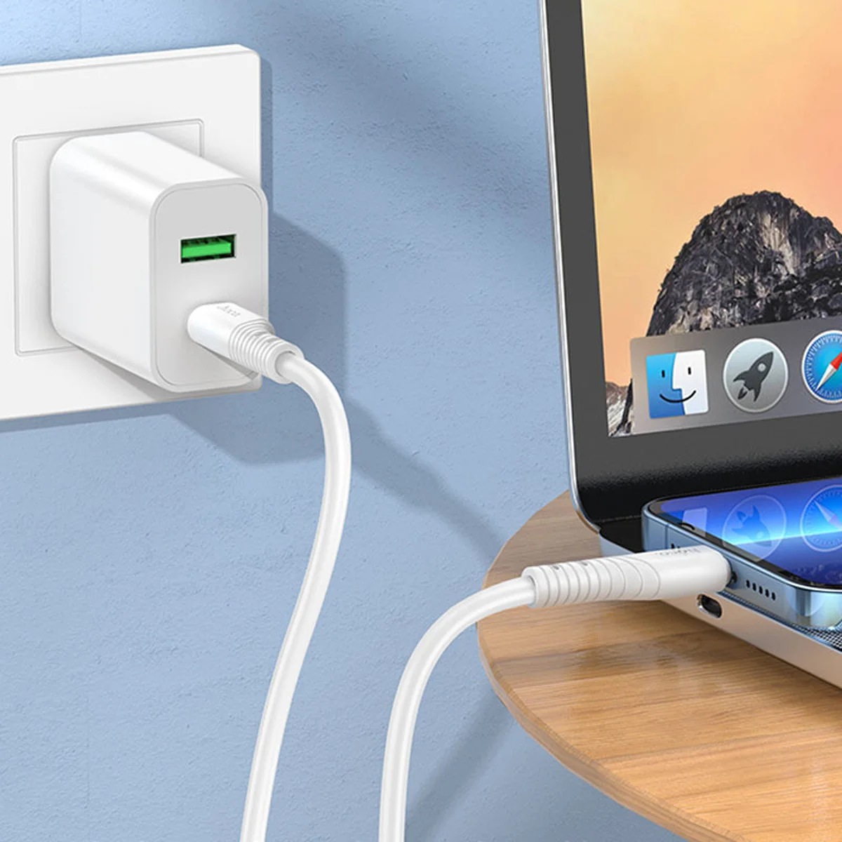 Дата кабель Hoco X97 Crystal color Type-C to Lightning 20W (1m) White