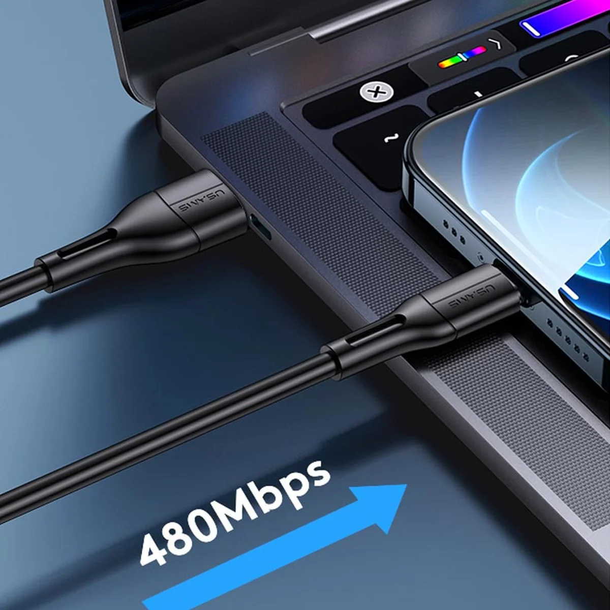 Дата кабель USAMS US-SJ500 U68 USB to Lightning (1m) Черный