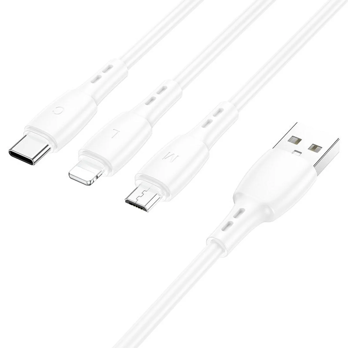 Дата кабель Borofone BX71 USB to 3in1 (1m) Белый