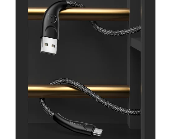 Дата кабель Usams US-SJ399 U41 Micro Braided Data and Charging Cable 3m Черный
