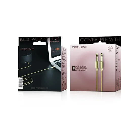 Аудио кабель Aux Borofone BL3 Audiolink Золотой