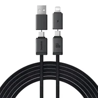 Дата кабель Baseus Versatile Two-for-Two USB/Type-C to Type-C/Lightning 60W (2m) (P10383000) Cluster Black