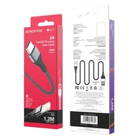 Дата кабель Borofone BU11 Tasteful USB to Type-C (1.2m) Черный