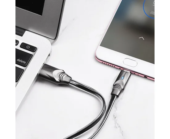 Дата кабель Borofone BU12 Synergy USB to MicroUSB (1.2m) Черный