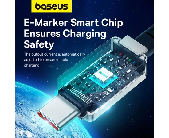 Дата кабель Baseus Unbreakable Series Fast Charging Type-C to Type-C 100W 1m (P10355800111-0) Black