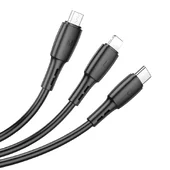 Дата кабель Borofone BX71 USB to 3in1 (1m) Чорний