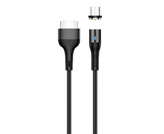 Дата кабель USAMS US-SJ338 U29 Magnetic USB to MicroUSB (2m) Черный