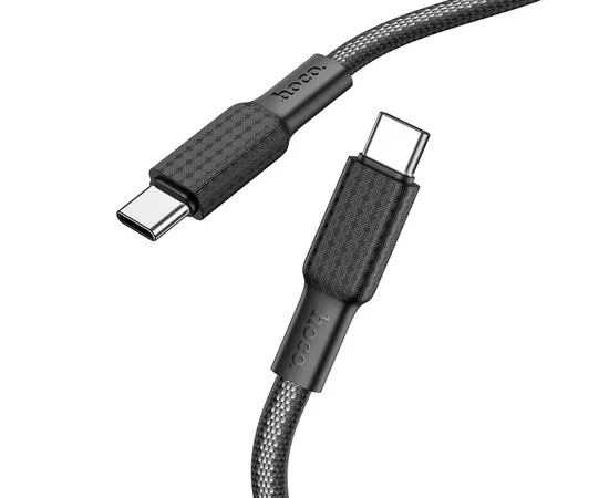 Дата кабель Hoco X69 Jaeger 60W Type-C to Type-C (1m) Черный / Белый
