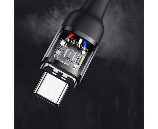 Дата кабель USAMS US-SJ466 U58 Type-C to Type-C 100W PD Fast Charge Magnetic Data Cable (1.5m) Черный