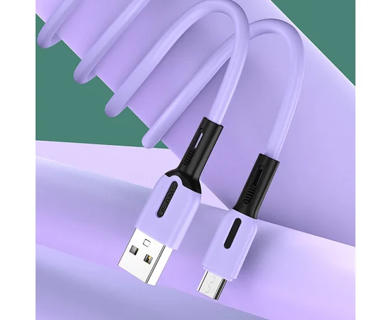 Дата кабель Usams US-SJ432 U51 Silicone USB to Micro USB (1m) Фиолетовый