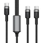 Дата кабель Acefast C22-02 2in1 Type-C to Type-C/Type-C 100W (1.2m) Black