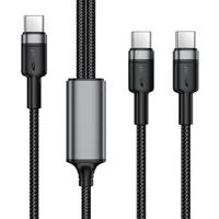 Дата кабель Acefast C22-02 2in1 Type-C to Type-C/Type-C 100W (1.2m) Black
