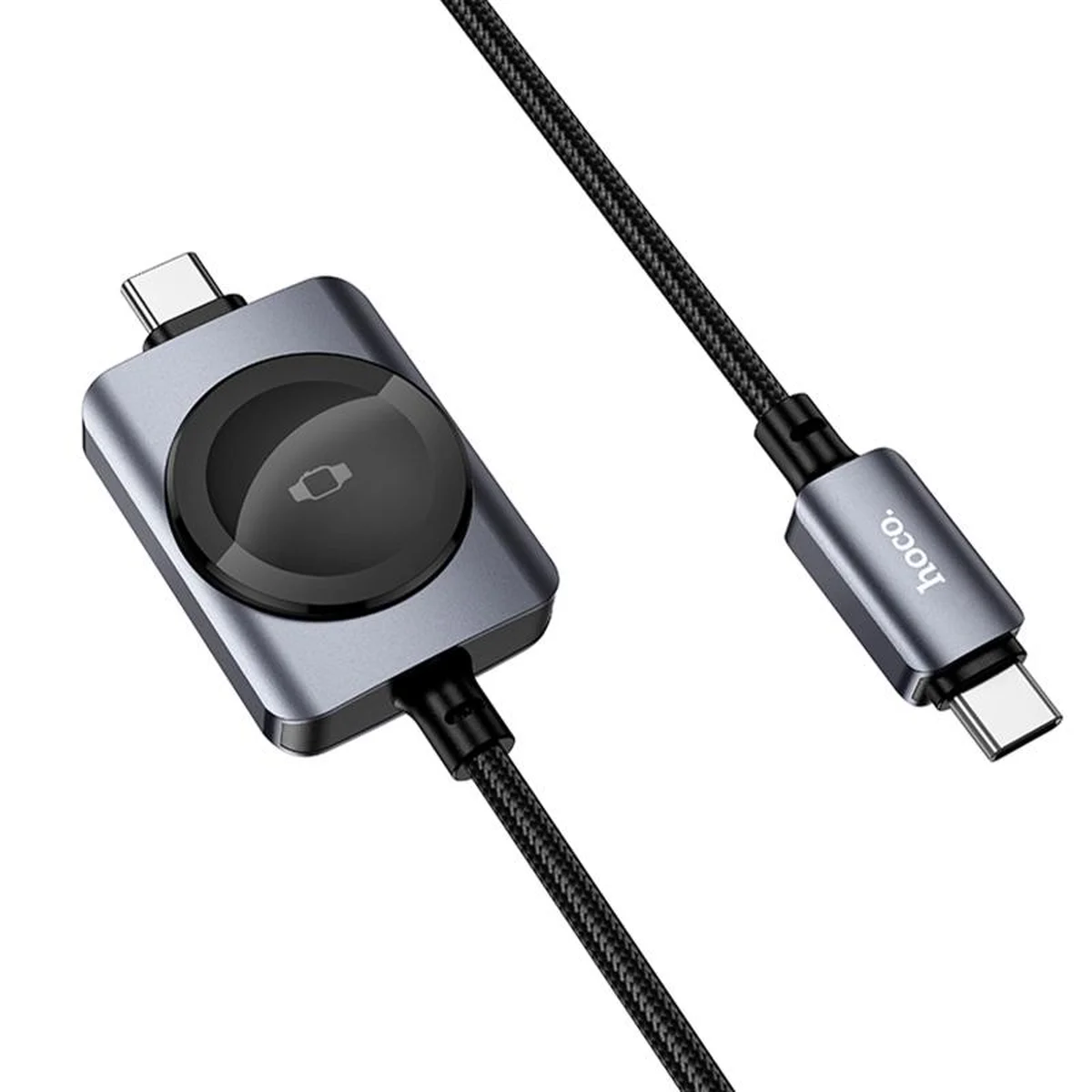 Дата кабель Hoco CW66 2in1 Type-C to iWatch/Type-C PD100W (1.2m) Black
