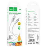 Дата кабель Hoco X99 Crystal Junction USB для Type-C (1.2m) Gray