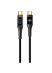 Дата кабель USAMS US-SJ590 Type-C to Type-C PD 100W Transparent Digital Display Cable (1.2m) Black